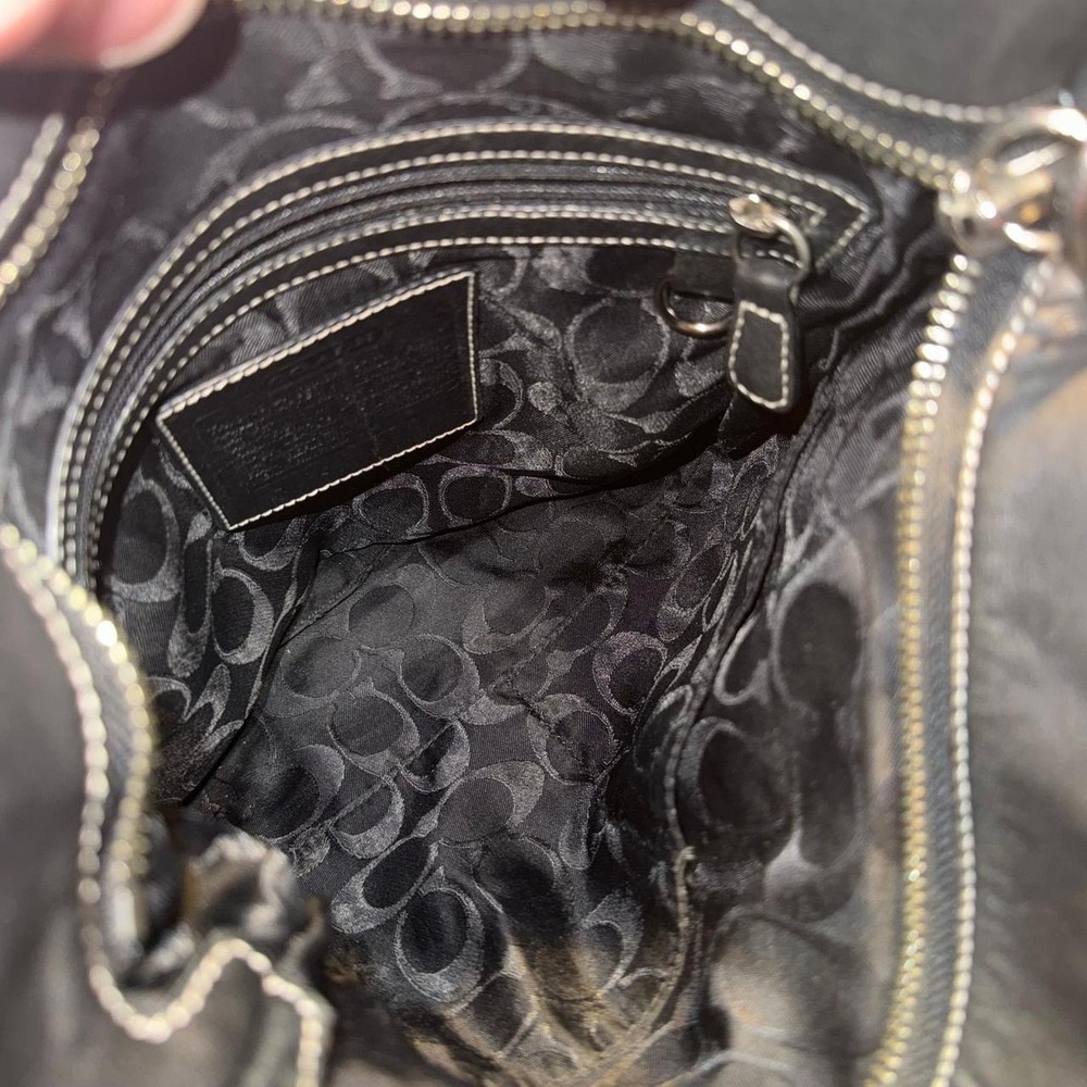 Vintage Coach Legacy Slim Duffle Crossbody Bag 1415 Black Leather Hangtag Tassel - Picture 4 of 5